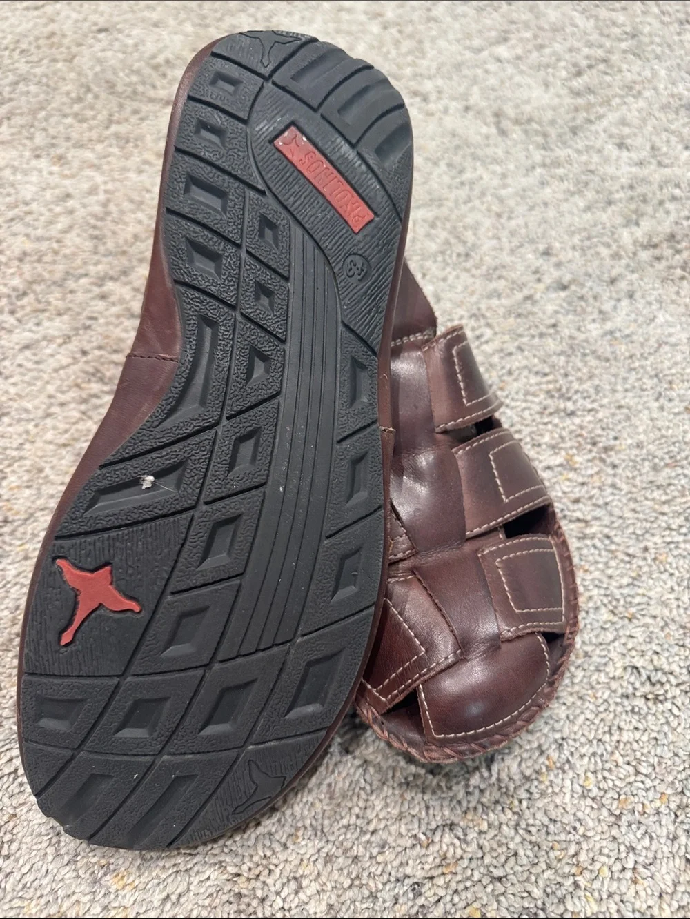 PIKOLINOS Dark Brown Leather Fisherman Sandals